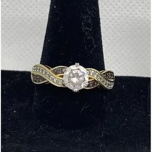 Danbury‎ Mint Mocha Swirl Diamonisse Ring Gold Tone Sz 10 1/4 Engagement Wedding